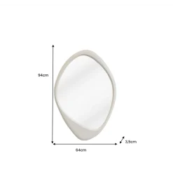 Lustro wiszące ORGANIC 90 cm beżowe