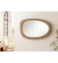 Lustro wiszące ORGANIC 105 cm drewno sosnowe