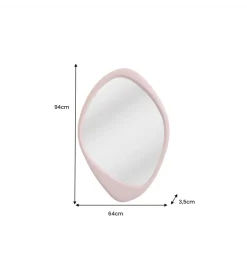 Lustro wiszące ORGANIC 90 cm różowe