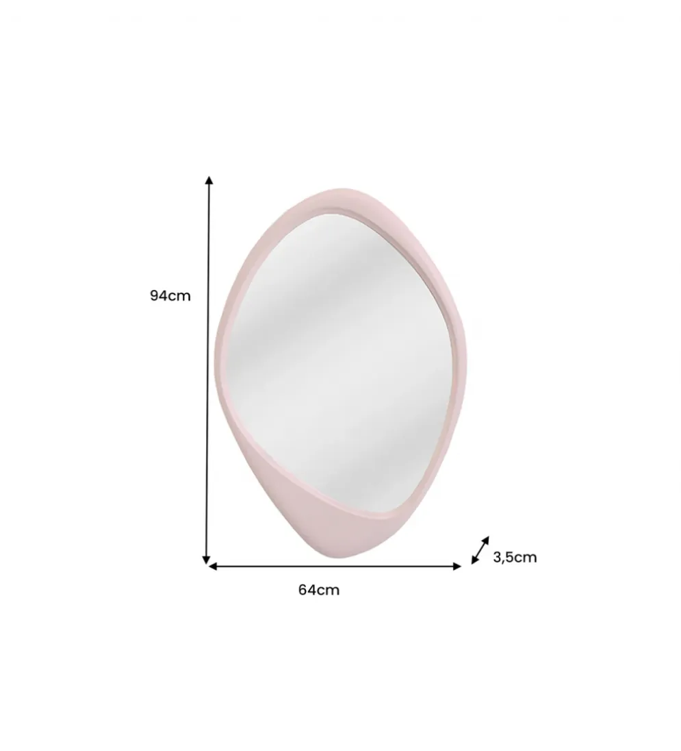 Lustro wiszące ORGANIC 90 cm różowe