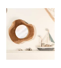 Lustro wiszące Reflect 31 cm drewno Teak