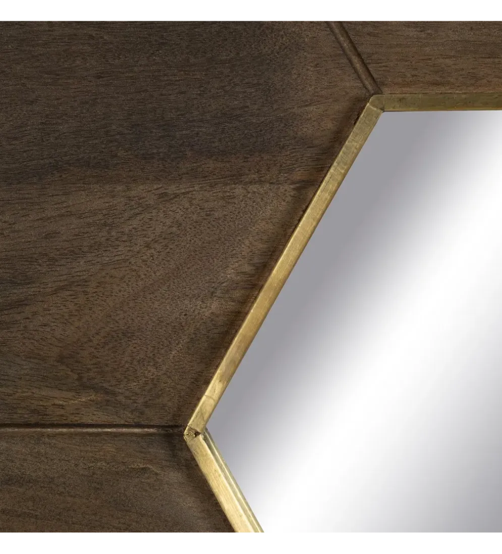 Lustro wiszące RETUNM 90 cm drewno mango