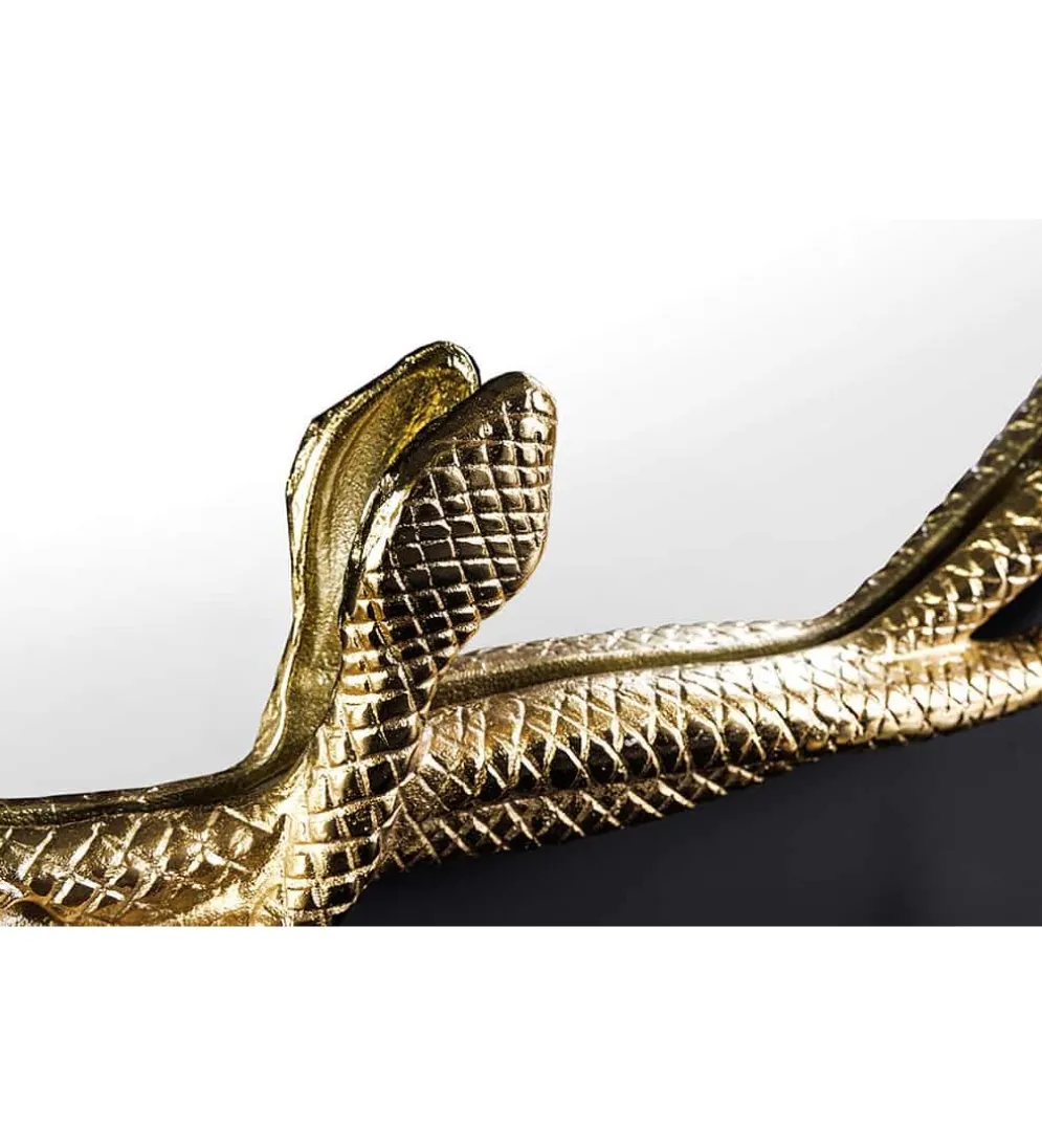 Lustro wiszące SNAKE XL 85 cm złote z elementem dekoracyjnym w kształcie węża