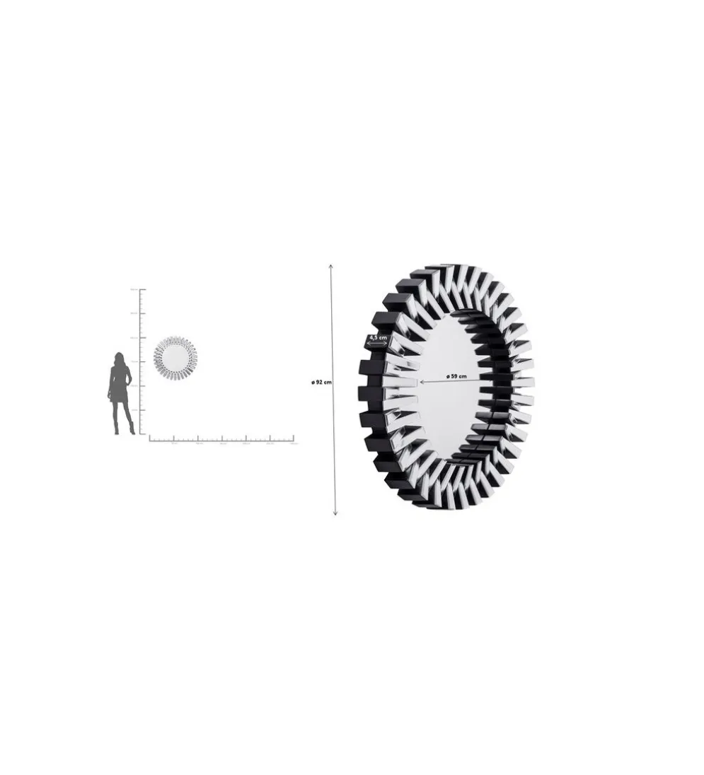 Lustro wiszące SPROCKET 92 cm srebrne
