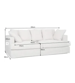 Modułowa sofa KILLIAN 94 cm z podłokietnikiem jasny beż