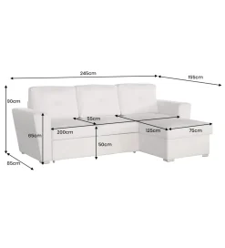 Narożnik APARTMENT 245 cm z funkcją spania beżowy