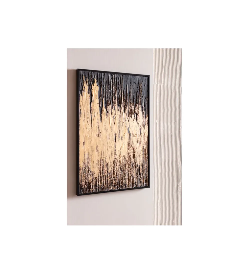 Obraz Abstract 80 cm x 120 cm złoto czarny