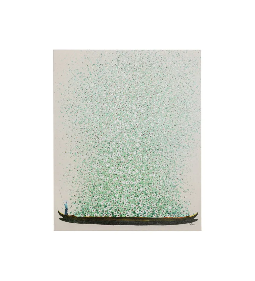 Obraz Flower Boat Beige 80 cm x 100 cm