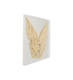 Obraz GOLD WINGS 120 x 120 cm biało złoty
