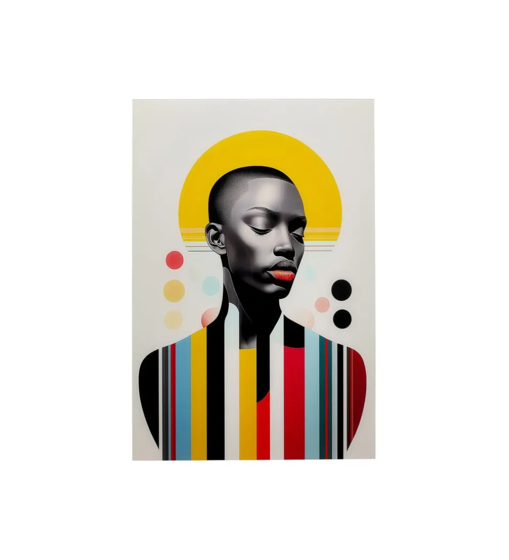 Obraz MUSE RETRO LADY 80 x 120 cm żółty
