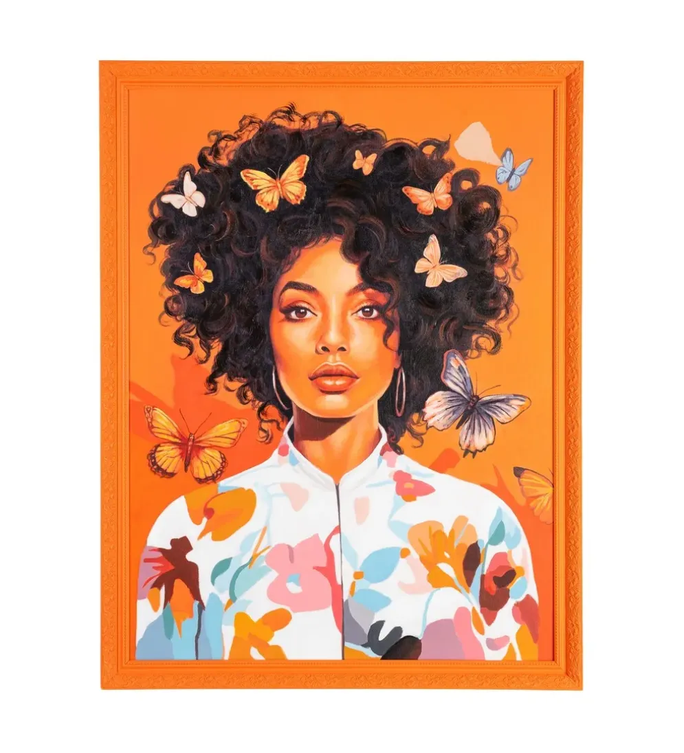 Obraz WOMAN 100 x 130 cm pomarańczowy