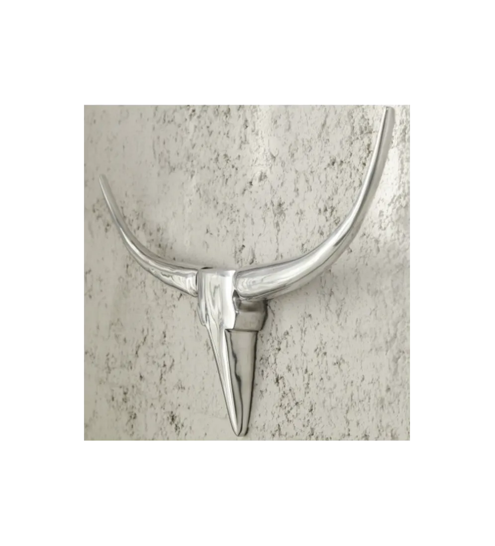 Ozdoba ścienna rogi Bull 75 cm srebrne