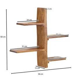 Półka ścienna FLER 58 cm drewno sheesham