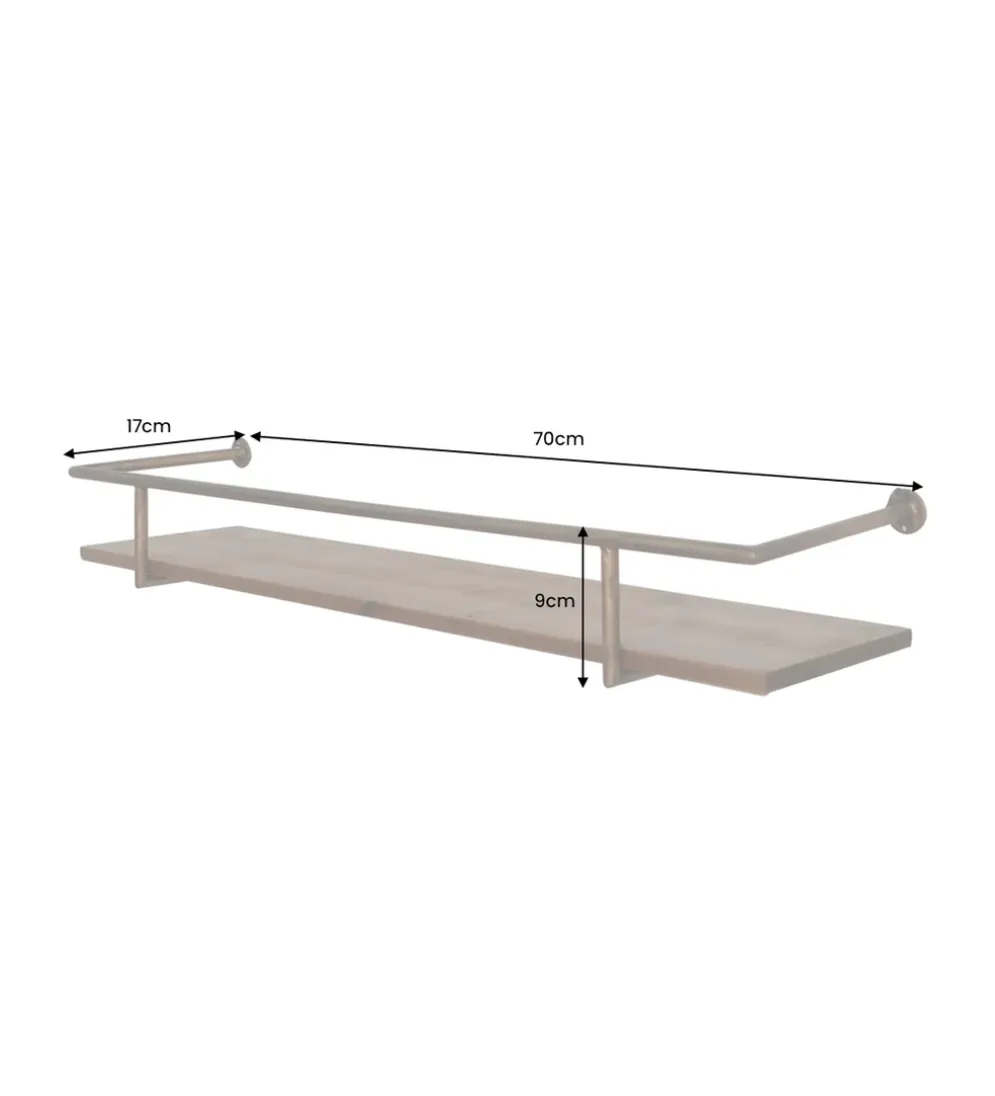 Półka HERITAGE 75 cm złota drewno sosny