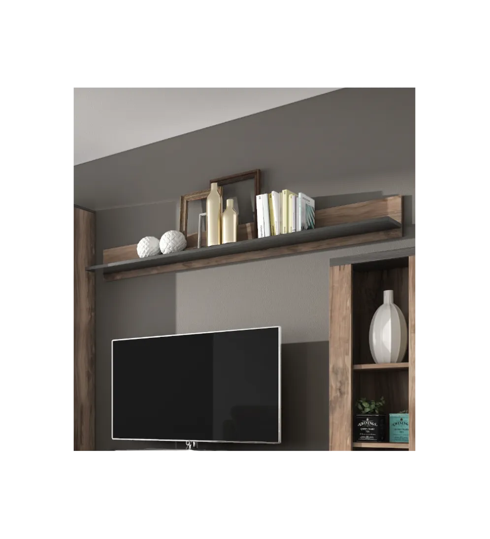 Półka LARONA 180 Cm O Wybarwieniu Satin Nussbaum z kolorem Touchwood
