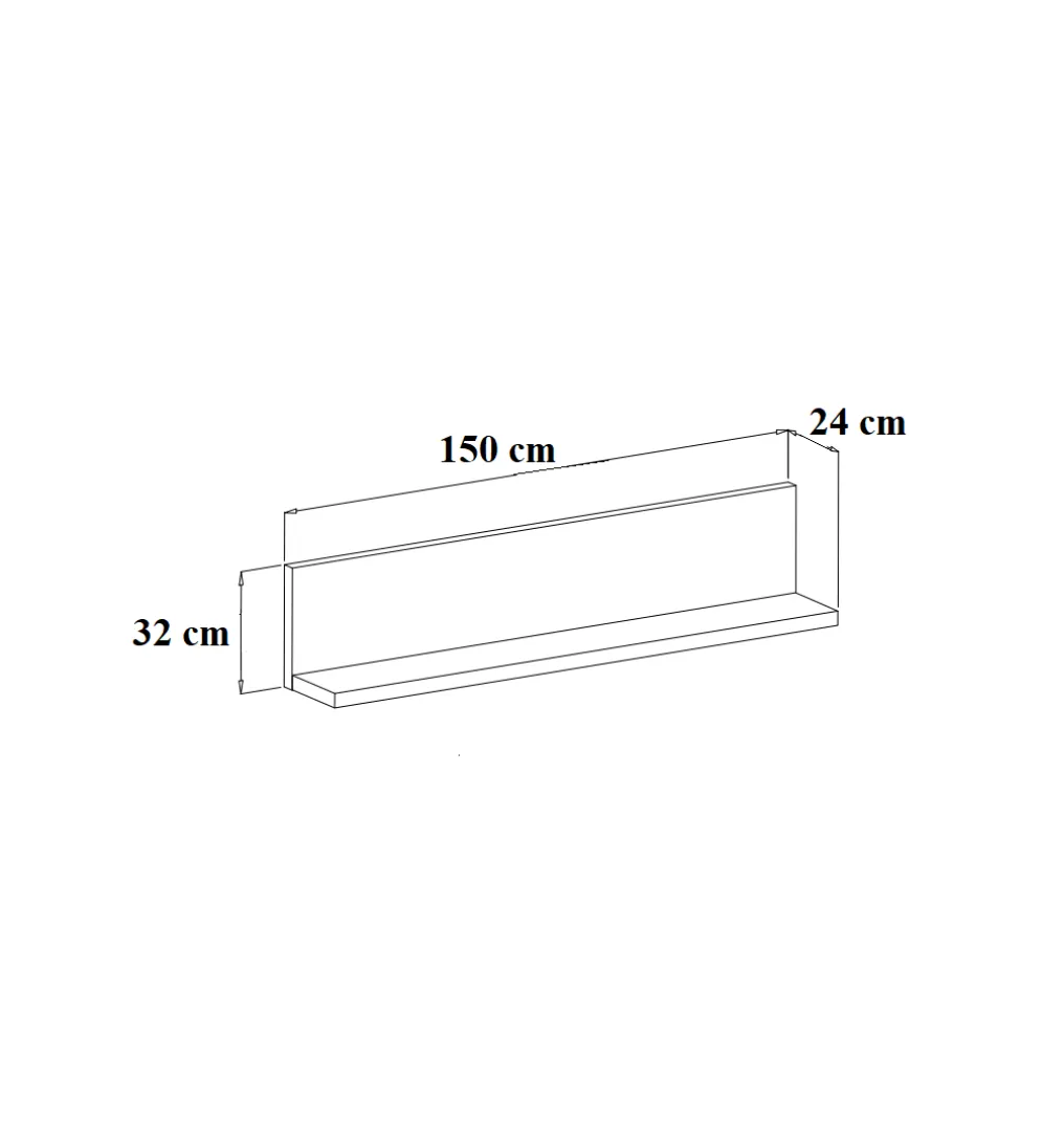Półka wisząca BOTA 150 cm w optyce betonu