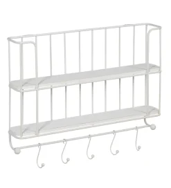 Półka z haczykami ANOER 66 cm biała