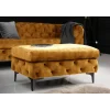 Pufa MODERN BAROCK 90 cm aksamitny musztardowo żółty