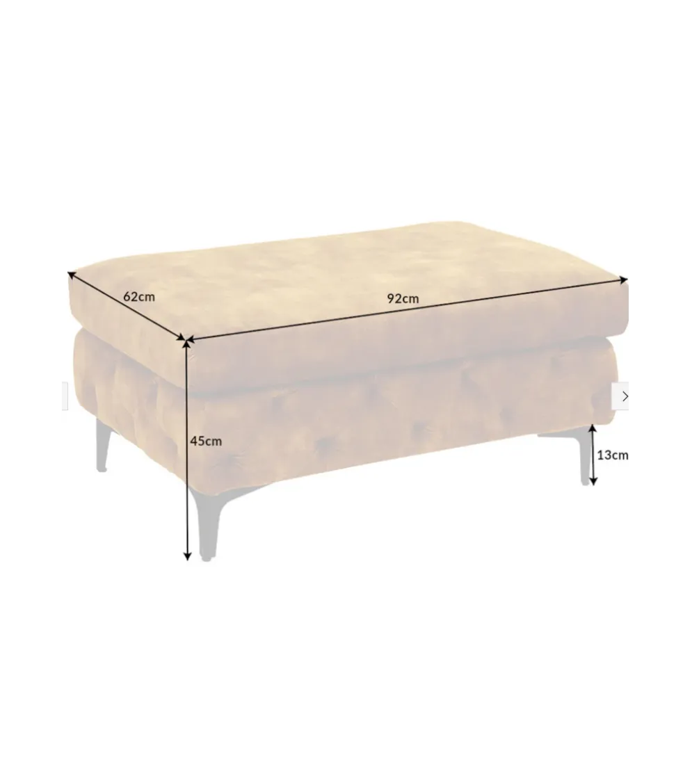 Pufa MODERN BAROCK 90 cm aksamitny musztardowo żółty