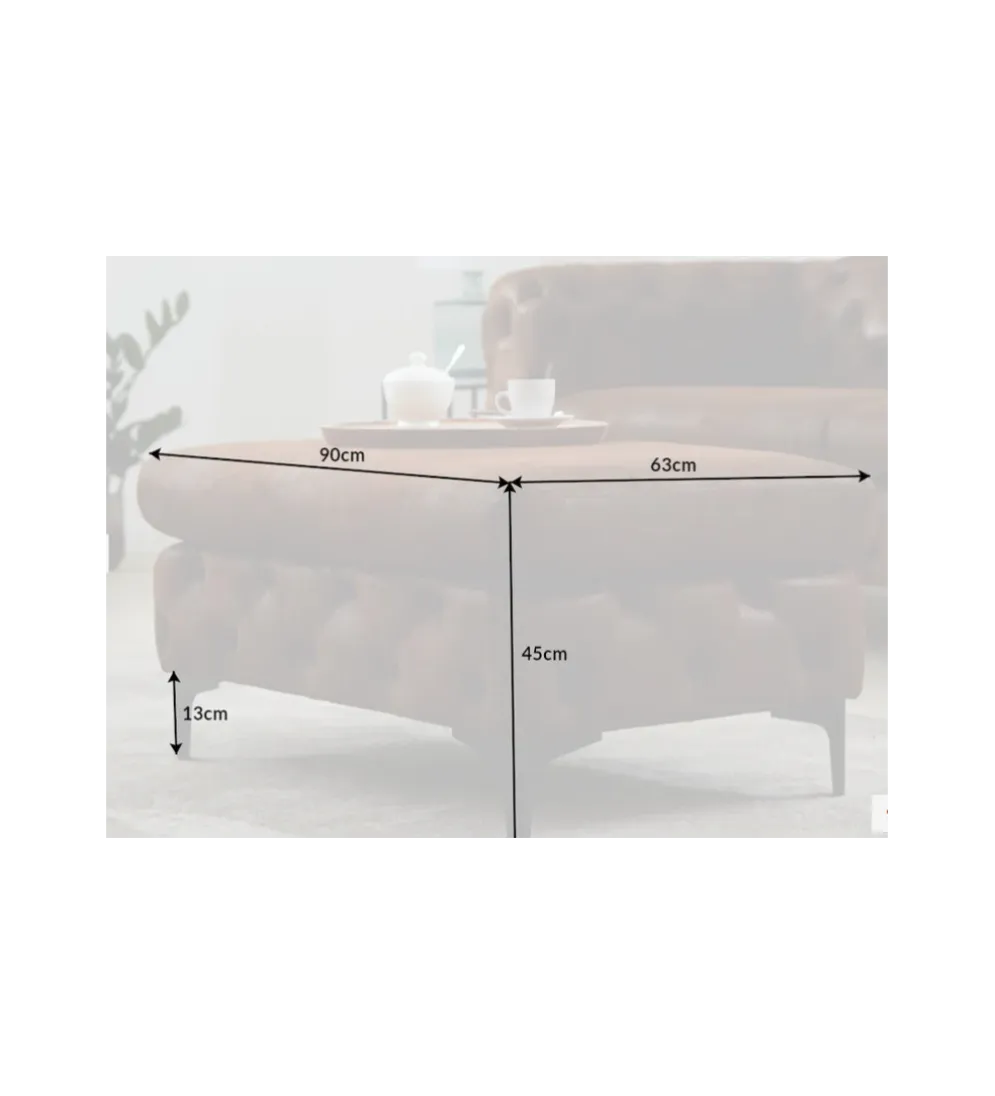 Pufa MODERN BAROCK 90 cm antyczny brąz