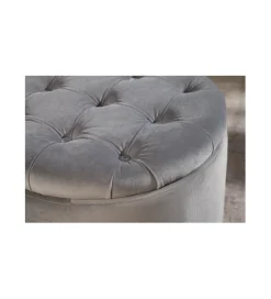Pufa Modern Barock 50 Cm srebrnoszara