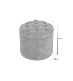 Pufa MODERN BAROCK STORAGE 50 cm welur szary