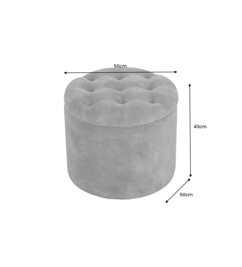 Pufa MODERN BAROCK STORAGE 50 cm welur szary