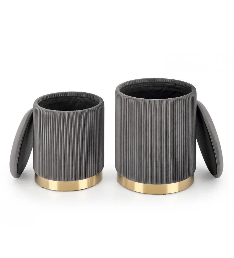 Pufa MONTY set 2 ciemnoszara