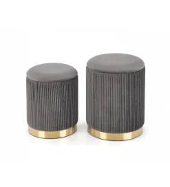 Pufa MONTY set 2 ciemnoszara