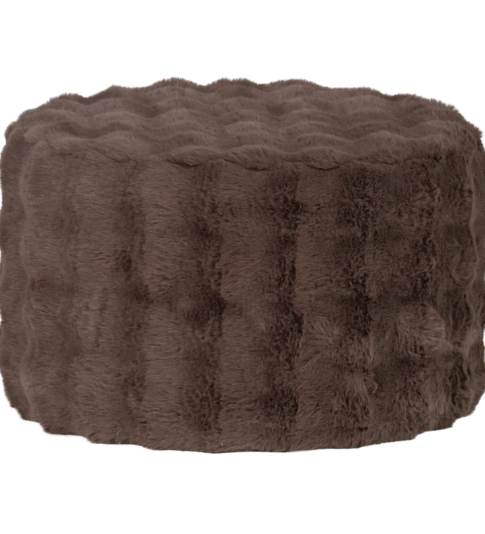 Pufa OLVEN 60 cm puchata brązowa