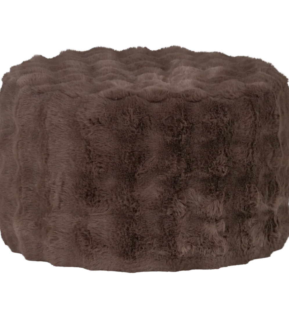 Pufa OLVEN 60 cm puchata brązowa