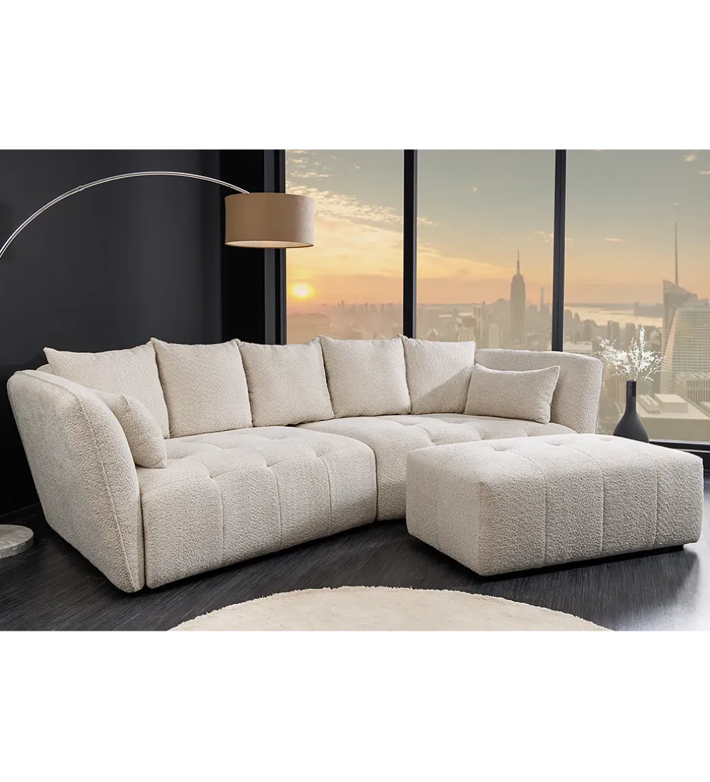 Pufa ROYAL 120 cm bouclé szampański beżowy