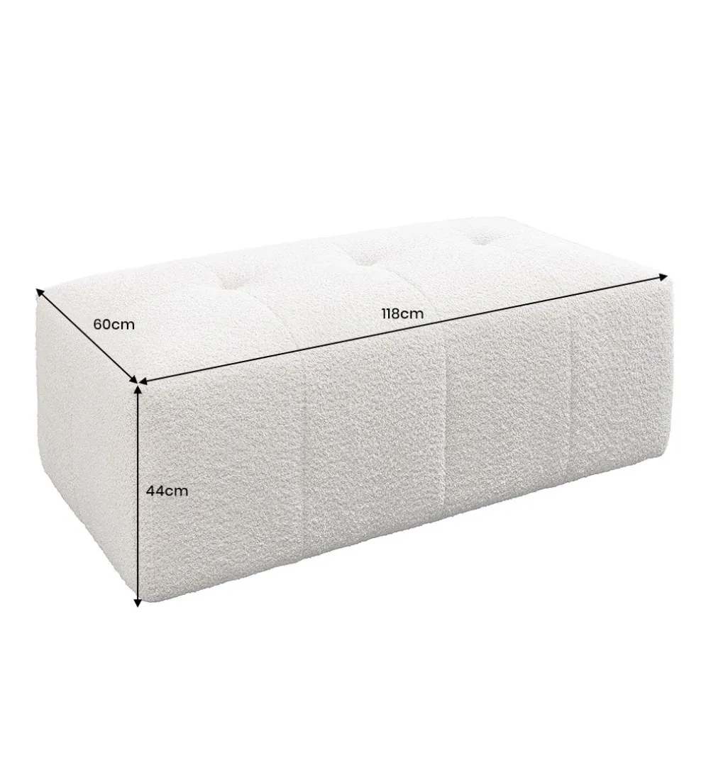 Pufa ROYAL 120 cm bouclé szampański beżowy