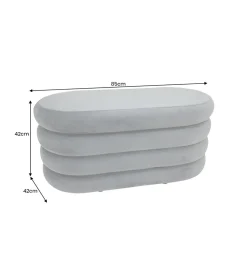 Pufa VOGUE 85 cm z schowkiem welwet szara