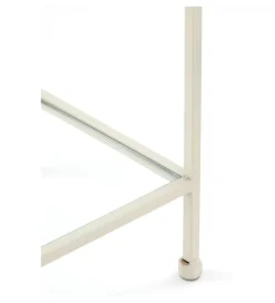Regał AINO 214 cm szklany kremowy