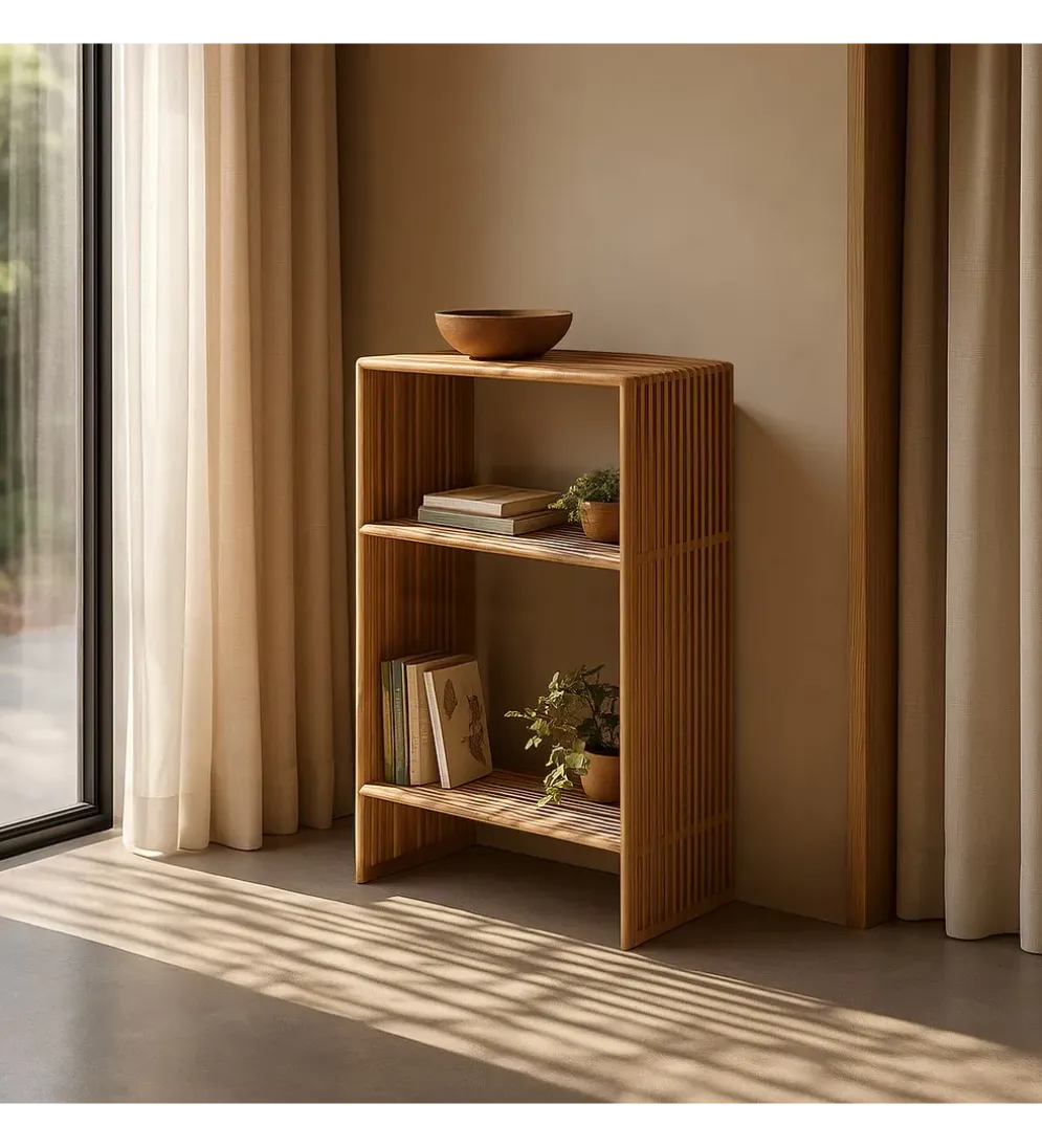 Regał BELLAMONTE 86 cm drewno teak naturalny