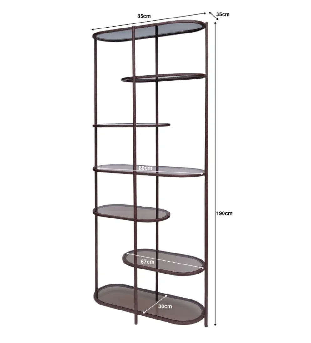 Regał BRIX JILL 190 cm bordowy