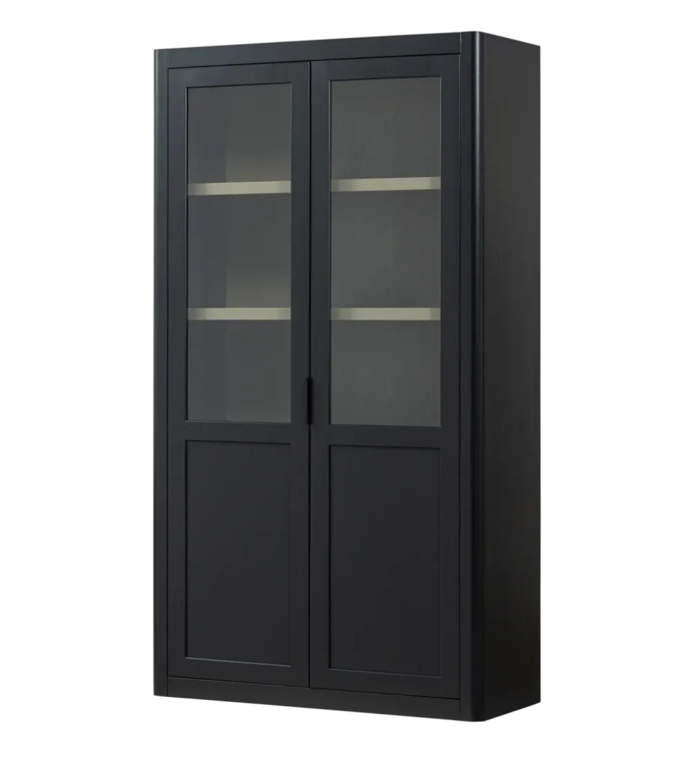 Regał GUNNAR 217 cm drewno sosny czarny mat