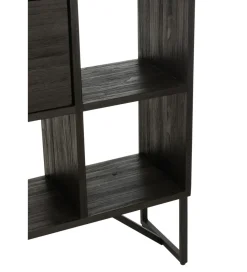 Regał HERTAB 158 cm drewno teak czarny