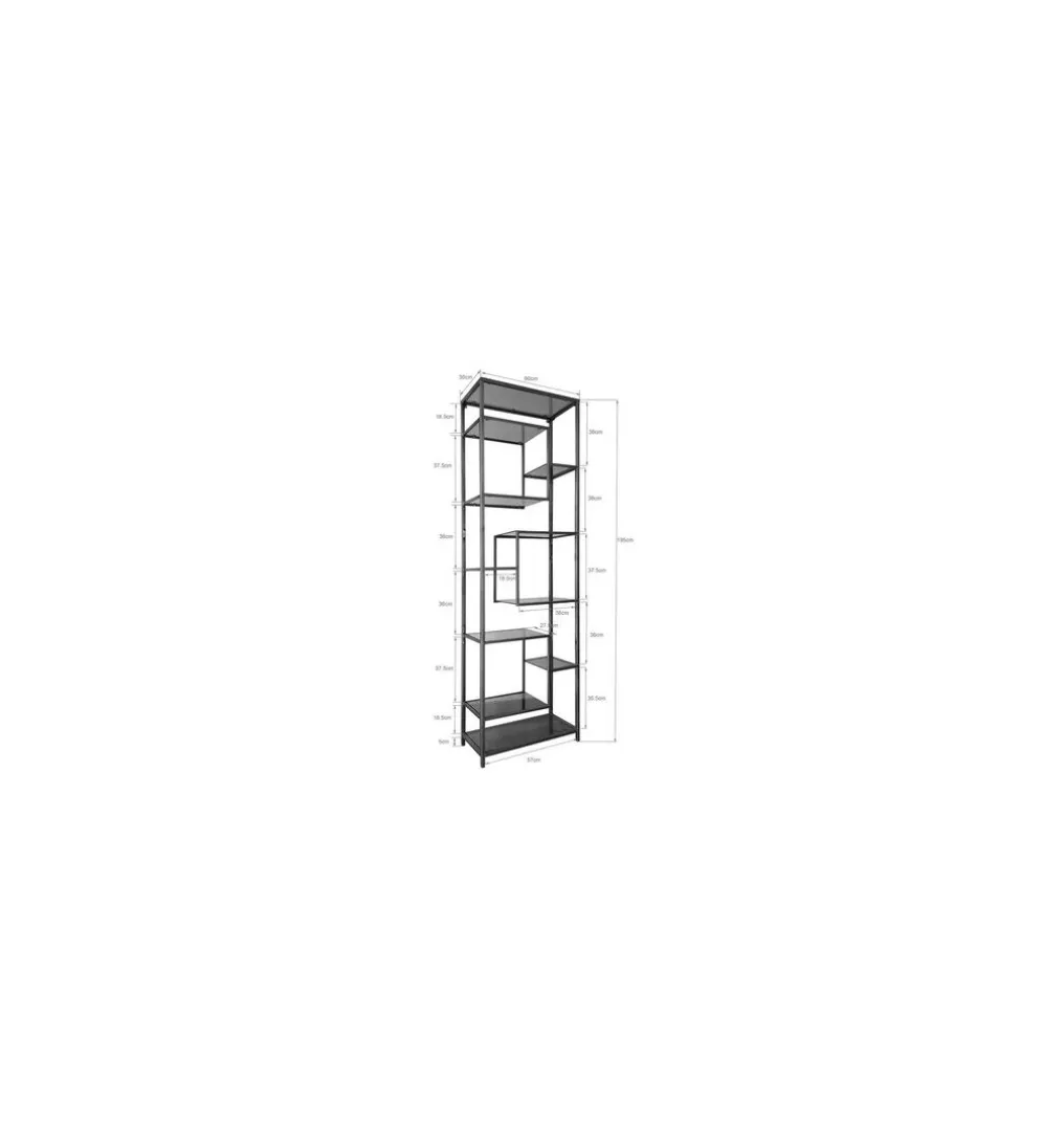 Regał LOFT 60 x 195 cm złoty