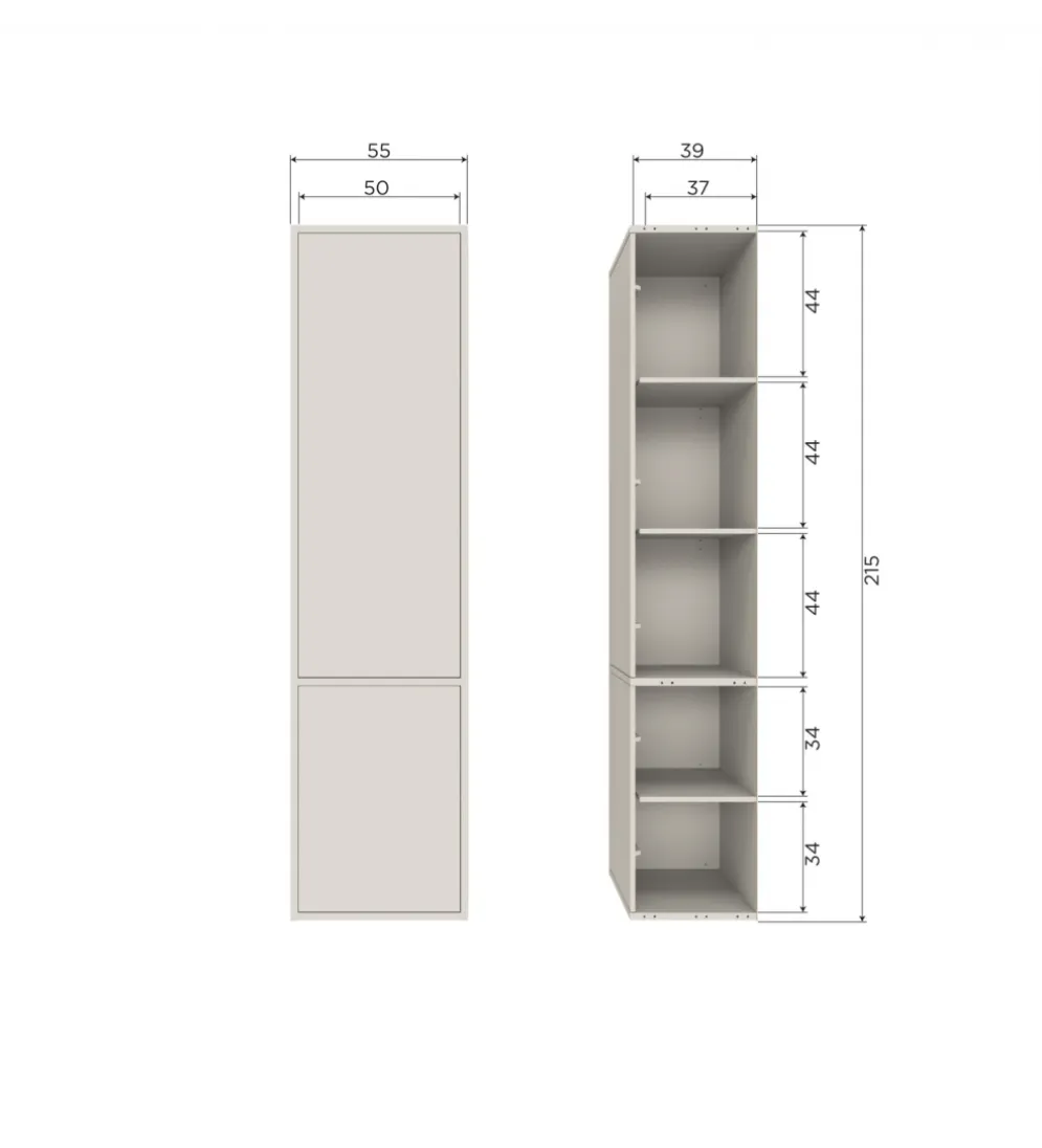 Regał MEGGY 55 cm drewno sosny szary
