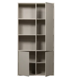 Regał MEGGY 108 cm drewno sosny szary prawostronny