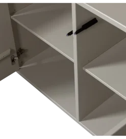 Regał MEGGY 108 cm drewno sosny szary prawostronny