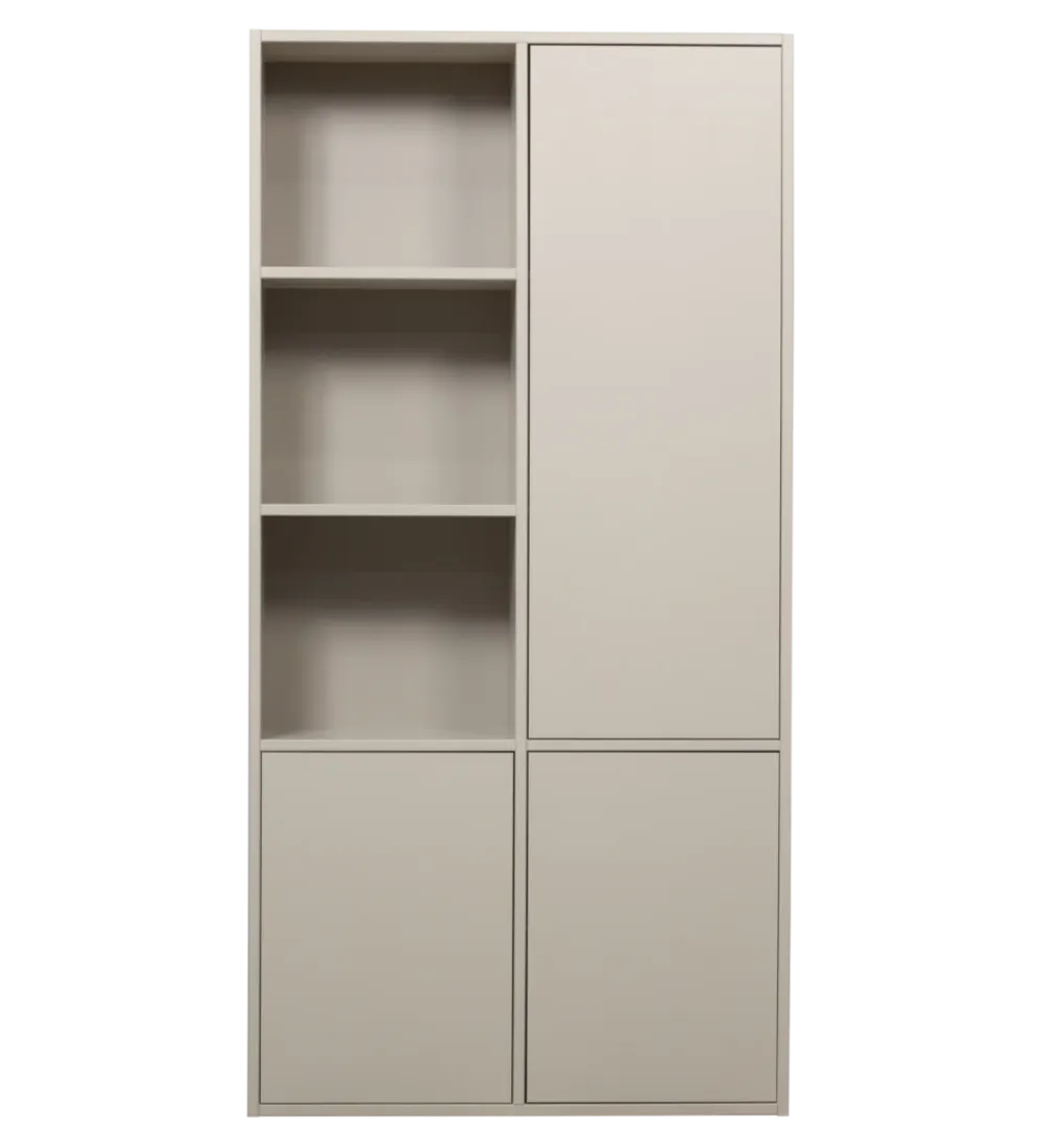 Regał MEGGY 108 cm drewno sosny szary prawostronny