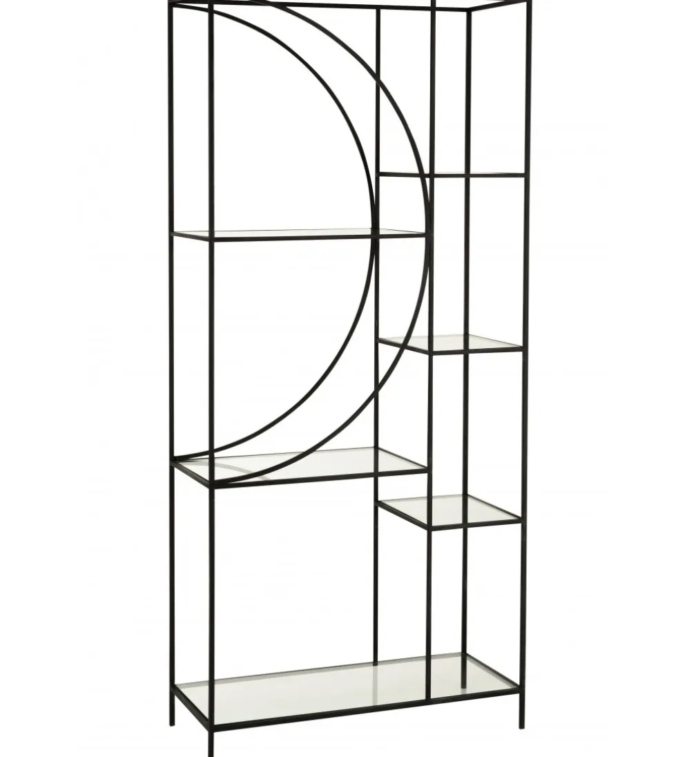 Regał metalowy Circle 180 cm czarny