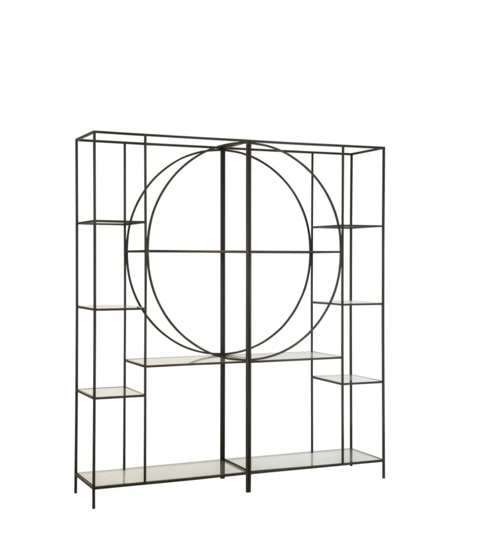Regał metalowy Circle 180 cm czarny