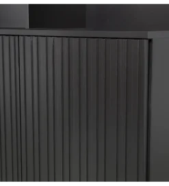 Regał NEW GRAVURE 200 cm drewno sosny czarna