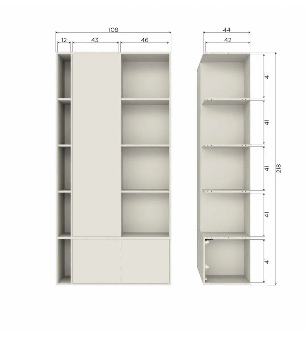 Regał SETTLE 218 cm drewno sosny dust