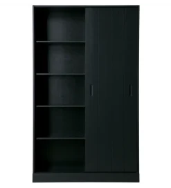 Regał z przesuwnymi drzwiami PINOKY 200 cm czarny