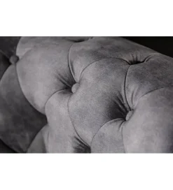 Sofa ARIELLE Chesterfield 205 Cm szary aksamit